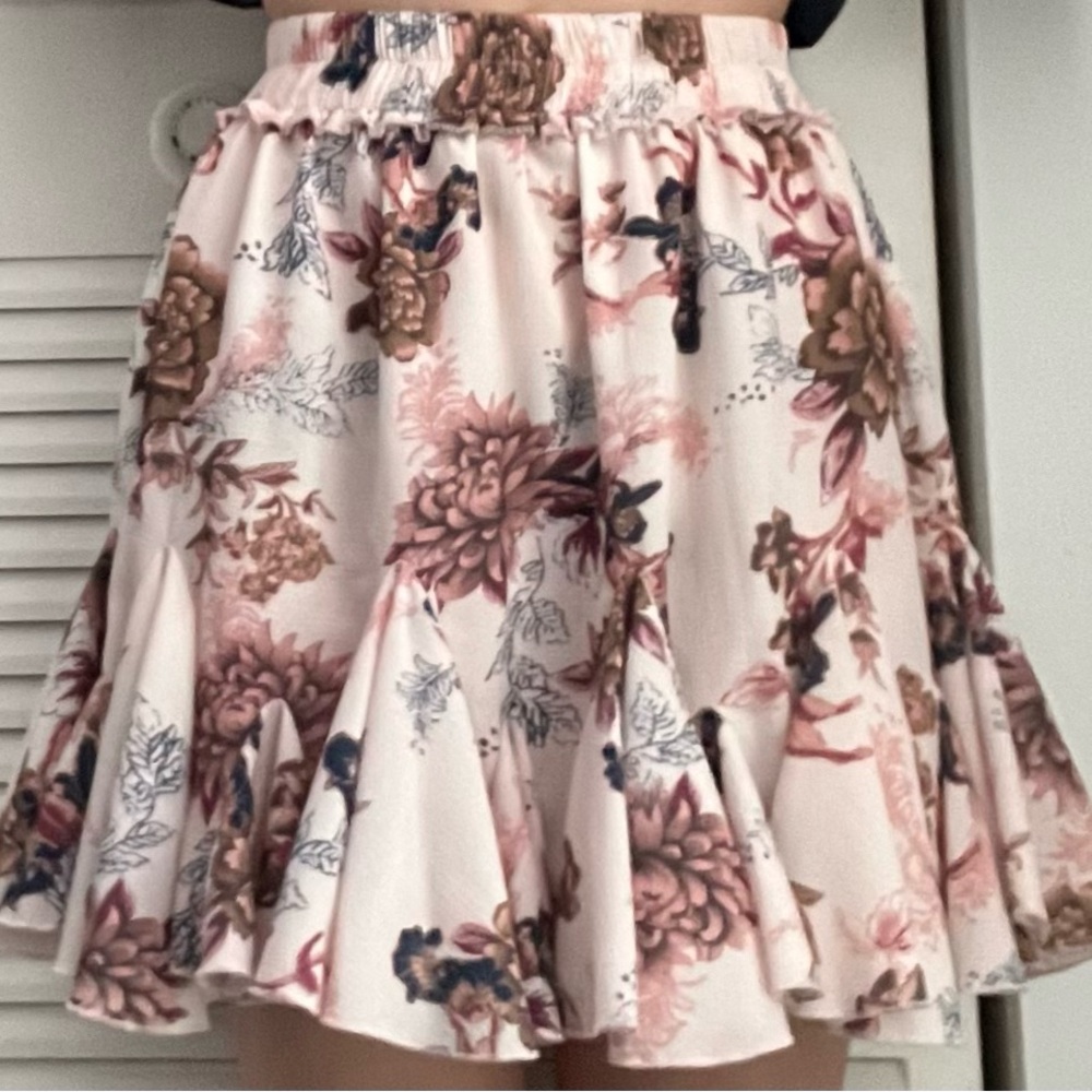 L'ATISTE Floral Skater Skirt in Pink